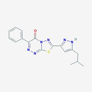 molecular formula C17H16N6OS B362179 7-(3-isobutyl-1H-pyrazol-5-yl)-3-phenyl-4H-[1,3,4]thiadiazolo[2,3-c][1,2,4]triazin-4-one CAS No. 1025686-86-5