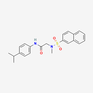 molecular formula C22H24N2O3S B3621803 N~1~-(4-isopropylphenyl)-N~2~-methyl-N~2~-(2-naphthylsulfonyl)glycinamide 