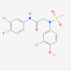 N~1~-(3-chloro-4-fluorophenyl)-N~2~-(3-chloro-4-methoxyphenyl)-N~2~-(methylsulfonyl)glycinamide