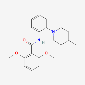 molecular formula C21H26N2O3 B3621820 2,6-dimethoxy-N-[2-(4-methylpiperidin-1-yl)phenyl]benzamide 