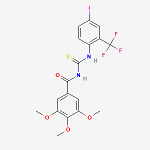 molecular formula C18H16F3IN2O4S B3621848 N-({[4-iodo-2-(trifluoromethyl)phenyl]amino}carbonothioyl)-3,4,5-trimethoxybenzamide 