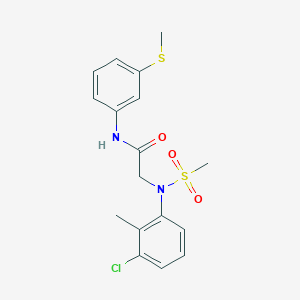 molecular formula C17H19ClN2O3S2 B3621872 2-(3-chloro-2-methyl-N-methylsulfonylanilino)-N-(3-methylsulfanylphenyl)acetamide 