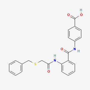 molecular formula C23H20N2O4S B3621889 4-[(2-{[(benzylthio)acetyl]amino}benzoyl)amino]benzoic acid 