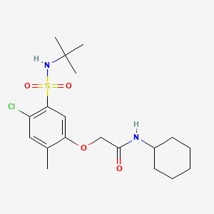 molecular formula C19H29ClN2O4S B3621894 2-[5-(tert-butylsulfamoyl)-4-chloro-2-methylphenoxy]-N-cyclohexylacetamide 