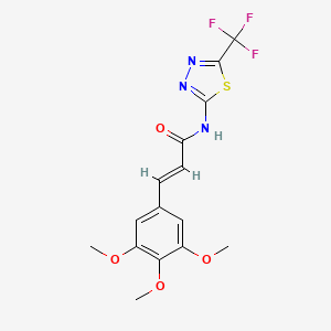 molecular formula C15H14F3N3O4S B3621907 (2E)-N-[5-(trifluoromethyl)-1,3,4-thiadiazol-2-yl]-3-(3,4,5-trimethoxyphenyl)prop-2-enamide 