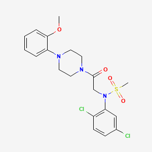 molecular formula C20H23Cl2N3O4S B3621968 N-(2,5-dichlorophenyl)-N-{2-[4-(2-methoxyphenyl)-1-piperazinyl]-2-oxoethyl}methanesulfonamide 