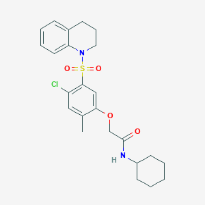 2-[4-chloro-5-(3,4-dihydro-2H-quinolin-1-ylsulfonyl)-2-methylphenoxy]-N-cyclohexylacetamide