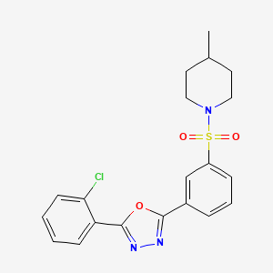 molecular formula C20H20ClN3O3S B3622020 2-(2-Chlorophenyl)-5-[3-(4-methylpiperidin-1-yl)sulfonylphenyl]-1,3,4-oxadiazole 