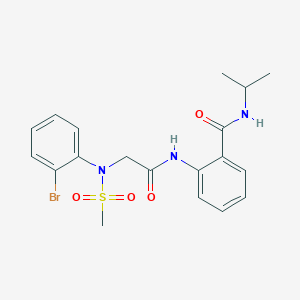 molecular formula C19H22BrN3O4S B3622028 2-{[N-(2-bromophenyl)-N-(methylsulfonyl)glycyl]amino}-N-isopropylbenzamide 