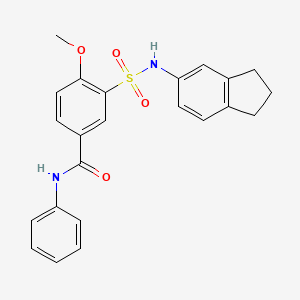 molecular formula C23H22N2O4S B3622072 3-(2,3-dihydro-1H-inden-5-ylsulfamoyl)-4-methoxy-N-phenylbenzamide 