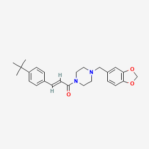 molecular formula C25H30N2O3 B3622074 1-(1,3-benzodioxol-5-ylmethyl)-4-[3-(4-tert-butylphenyl)acryloyl]piperazine 