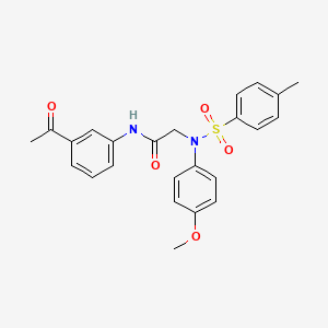 molecular formula C24H24N2O5S B3622093 N-(3-ACETYLPHENYL)-2-[N-(4-METHOXYPHENYL)4-METHYLBENZENESULFONAMIDO]ACETAMIDE 