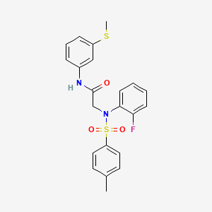 2-(2-fluoro-N-(4-methylphenyl)sulfonylanilino)-N-(3-methylsulfanylphenyl)acetamide