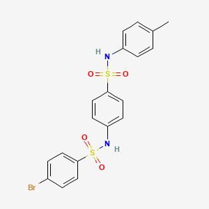 molecular formula C19H17BrN2O4S2 B3622119 4-bromo-N-(4-{[(4-methylphenyl)amino]sulfonyl}phenyl)benzenesulfonamide 