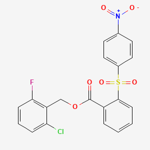 molecular formula C20H13ClFNO6S B3622128 2-chloro-6-fluorobenzyl 2-[(4-nitrophenyl)sulfonyl]benzoate 