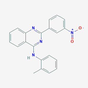 molecular formula C21H16N4O2 B3622129 N-(2-methylphenyl)-2-(3-nitrophenyl)quinazolin-4-amine 