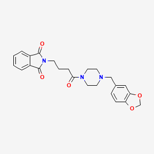 molecular formula C24H25N3O5 B3622148 2-{4-[4-(1,3-benzodioxol-5-ylmethyl)-1-piperazinyl]-4-oxobutyl}-1H-isoindole-1,3(2H)-dione 