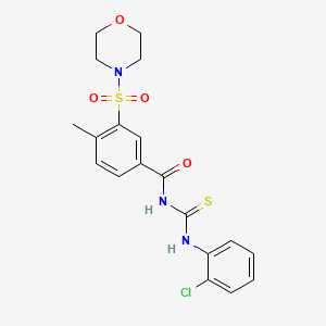 molecular formula C19H20ClN3O4S2 B3622162 N-[(2-chlorophenyl)carbamothioyl]-4-methyl-3-morpholin-4-ylsulfonylbenzamide 