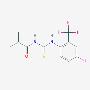 molecular formula C12H12F3IN2OS B3622171 N-({[4-iodo-2-(trifluoromethyl)phenyl]amino}carbonothioyl)-2-methylpropanamide 