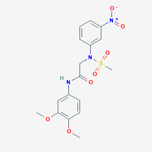 molecular formula C17H19N3O7S B3622184 N~1~-(3,4-dimethoxyphenyl)-N~2~-(methylsulfonyl)-N~2~-(3-nitrophenyl)glycinamide 