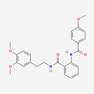 molecular formula C25H26N2O5 B3622193 N~1~-(3,4-DIMETHOXYPHENETHYL)-2-[(4-METHOXYBENZOYL)AMINO]BENZAMIDE 