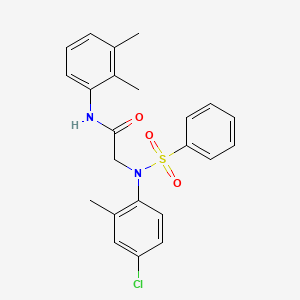 molecular formula C23H23ClN2O3S B3622212 N~2~-(4-chloro-2-methylphenyl)-N~1~-(2,3-dimethylphenyl)-N~2~-(phenylsulfonyl)glycinamide 