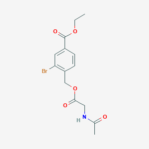 Ethyl 4-({[2-(acetylamino)acetyl]oxy}methyl)-3-bromobenzoate