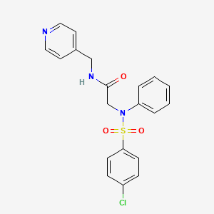 molecular formula C20H18ClN3O3S B3622246 N~2~-[(4-chlorophenyl)sulfonyl]-N~2~-phenyl-N~1~-(4-pyridinylmethyl)glycinamide 