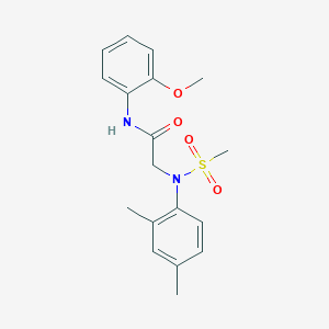 molecular formula C18H22N2O4S B3622267 2-(2,4-dimethyl-N-methylsulfonylanilino)-N-(2-methoxyphenyl)acetamide 