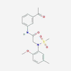 molecular formula C19H22N2O5S B3622275 N-(3-acetylphenyl)-N~2~-(2-methoxy-5-methylphenyl)-N~2~-(methylsulfonyl)glycinamide 