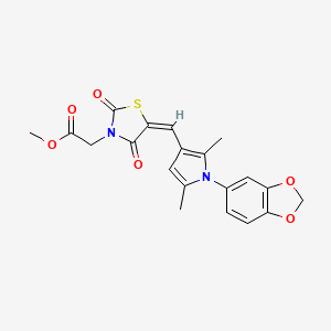 methyl [(5E)-5-{[1-(1,3-benzodioxol-5-yl)-2,5-dimethyl-1H-pyrrol-3-yl]methylidene}-2,4-dioxo-1,3-thiazolidin-3-yl]acetate