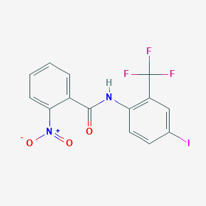 molecular formula C14H8F3IN2O3 B3622296 N-[4-iodo-2-(trifluoromethyl)phenyl]-2-nitrobenzamide 