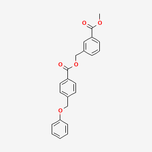 molecular formula C23H20O5 B3622332 methyl 3-({[4-(phenoxymethyl)benzoyl]oxy}methyl)benzoate 