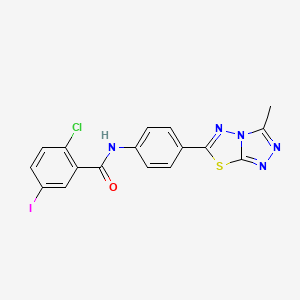 2-chloro-5-iodo-N-[4-(3-methyl[1,2,4]triazolo[3,4-b][1,3,4]thiadiazol-6-yl)phenyl]benzamide