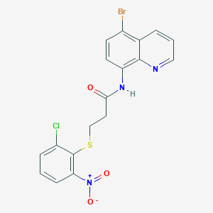 N~1~-(5-Bromo-8-quinolyl)-3-[(2-chloro-6-nitrophenyl)sulfanyl]propanamide