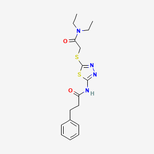 N-(5-((2-(diethylamino)-2-oxoethyl)thio)-1,3,4-thiadiazol-2-yl)-3-phenylpropanamide