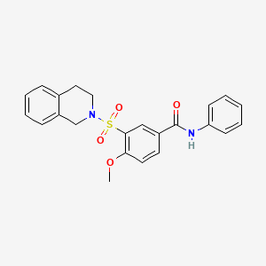 molecular formula C23H22N2O4S B3622436 3-(3,4-dihydro-1H-isoquinolin-2-ylsulfonyl)-4-methoxy-N-phenylbenzamide 