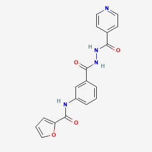 molecular formula C18H14N4O4 B3622441 N-{3-[(2-isonicotinoylhydrazino)carbonyl]phenyl}-2-furamide 