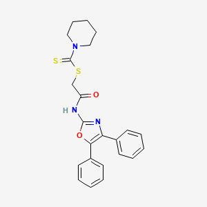 molecular formula C23H23N3O2S2 B3622447 2-[(4,5-diphenyl-1,3-oxazol-2-yl)amino]-2-oxoethyl 1-piperidinecarbodithioate 