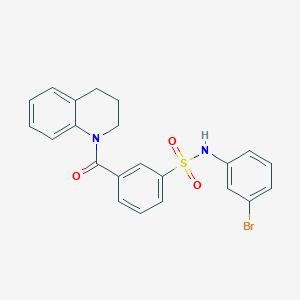 N-(3-bromophenyl)-3-(3,4-dihydro-2H-quinoline-1-carbonyl)benzenesulfonamide