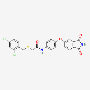 2-[(2,4-dichlorobenzyl)thio]-N-{4-[(1,3-dioxo-2,3-dihydro-1H-isoindol-5-yl)oxy]phenyl}acetamide