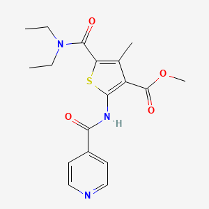 molecular formula C18H21N3O4S B3622530 methyl 5-[(diethylamino)carbonyl]-2-(isonicotinoylamino)-4-methyl-3-thiophenecarboxylate 