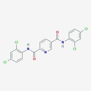 molecular formula C19H11Cl4N3O2 B3622548 N,N'-bis(2,4-dichlorophenyl)-2,5-pyridinedicarboxamide 