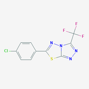 molecular formula C10H4ClF3N4S B362257 6-(4-Chlorophenyl)-3-(trifluoromethyl)[1,2,4]triazolo[3,4-b][1,3,4]thiadiazole CAS No. 397274-95-2