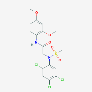 molecular formula C17H17Cl3N2O5S B3622592 N~1~-(2,4-dimethoxyphenyl)-N~2~-(methylsulfonyl)-N~2~-(2,4,5-trichlorophenyl)glycinamide 