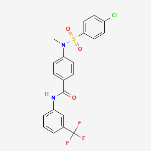 4-[[(4-chlorophenyl)sulfonyl](methyl)amino]-N-[3-(trifluoromethyl)phenyl]benzamide