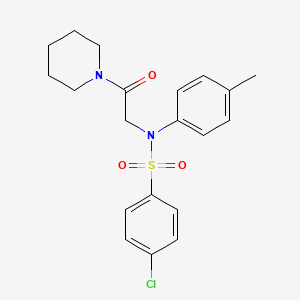 molecular formula C20H23ClN2O3S B3622604 4-chloro-N-(4-methylphenyl)-N-[2-oxo-2-(1-piperidinyl)ethyl]benzenesulfonamide 