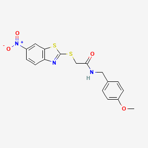 N-(4-methoxybenzyl)-2-[(6-nitro-1,3-benzothiazol-2-yl)sulfanyl]acetamide