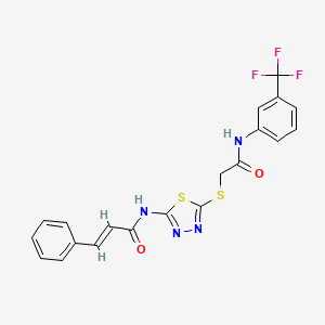 N-{5-[(2-oxo-2-{[3-(trifluoromethyl)phenyl]amino}ethyl)thio]-1,3,4-thiadiazol-2-yl}-3-phenylacrylamide