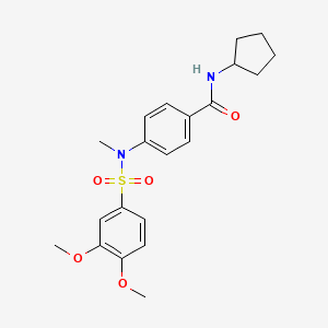 molecular formula C21H26N2O5S B3622696 N-cyclopentyl-4-[[(3,4-dimethoxyphenyl)sulfonyl](methyl)amino]benzamide 